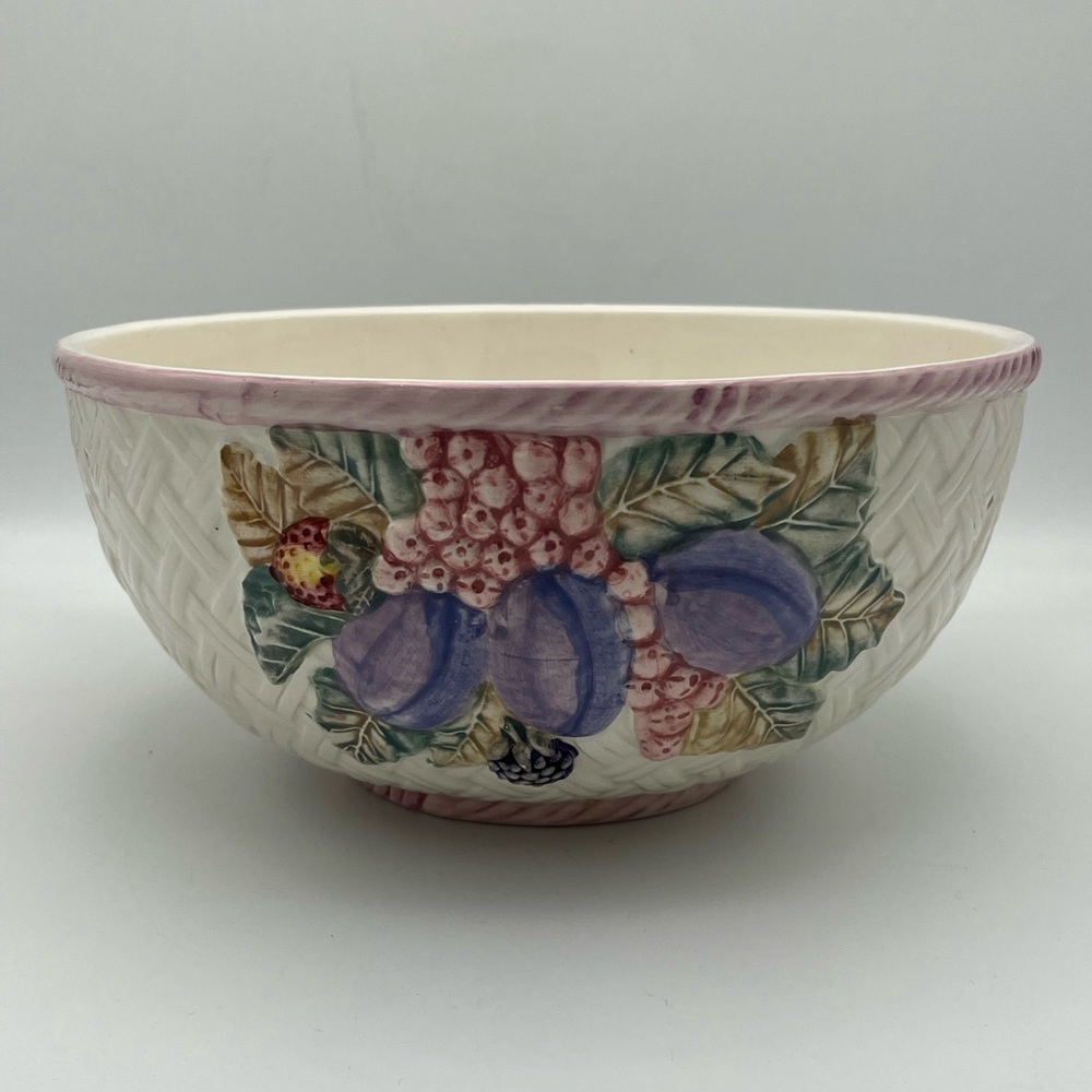 Vintage Majolica Hand Painted Bowl | Made in Portugal for Neuwirth